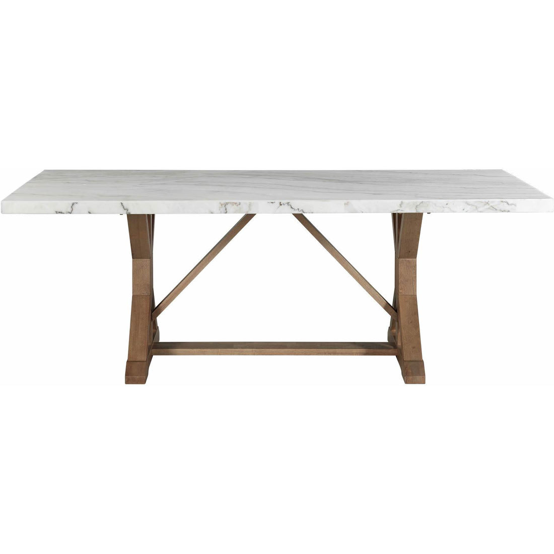  Elements International Lakeview White Marble Standard Height Rectangular Dining Table IMAGE 1