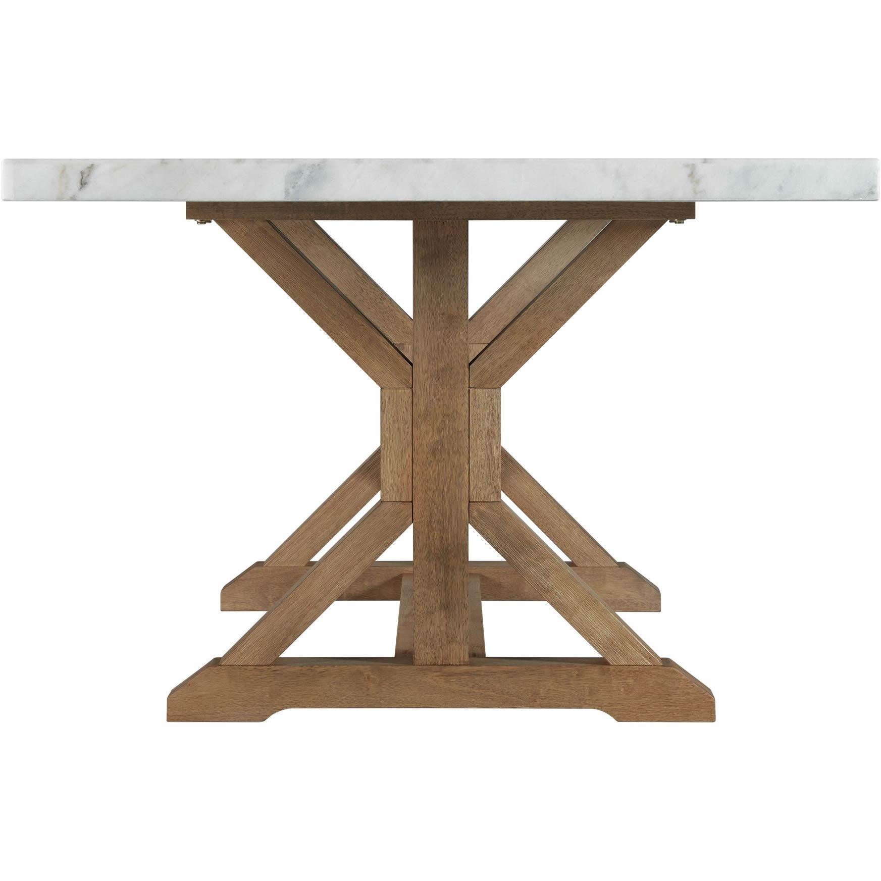 Elements International Lakeview White Marble Standard Height Rectangular Dining Table IMAGE 3