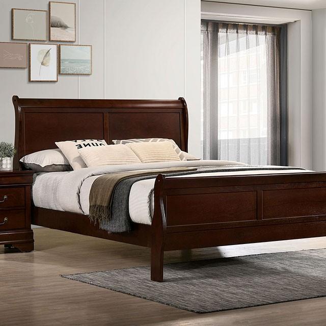  Color_Cherry  Size_King  -- Louis Philippe Sleigh Bed IMAGE 1