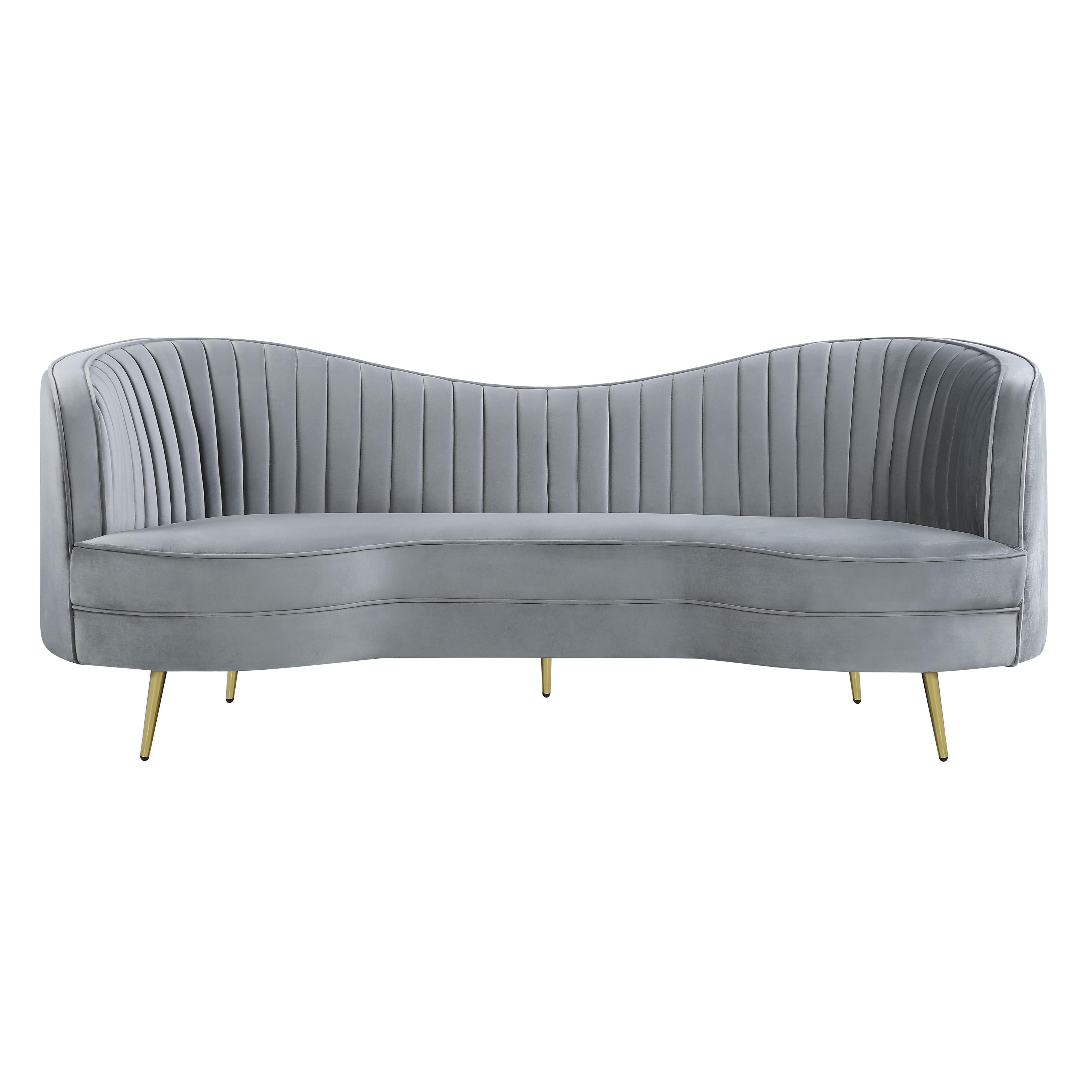  Coaster Furniture Sophia 506864 Upholstered Channel Tufted Sofa - Grey IMAGE 2