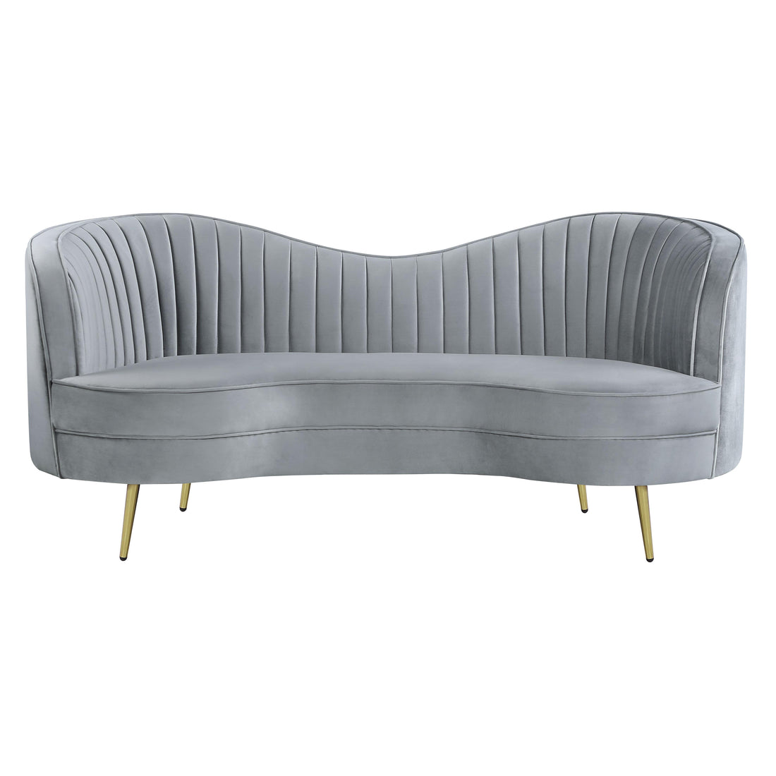  Coaster Furniture Sophia 506865 Upholstered Channel Tufted Loveseat - Grey IMAGE 1