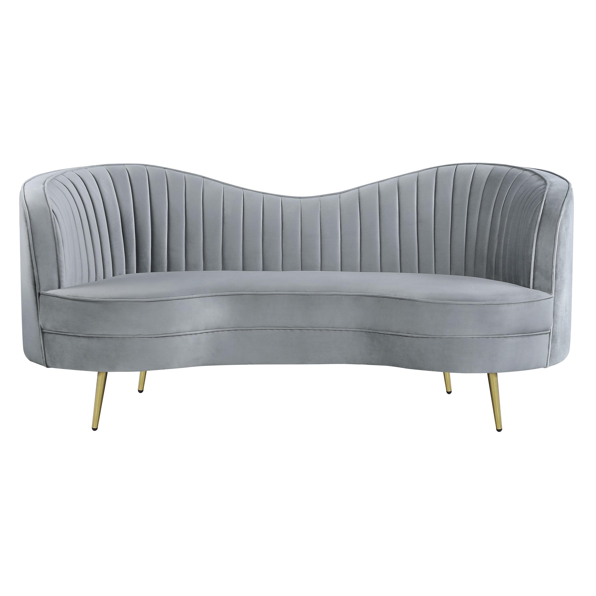  Coaster Furniture Sophia 506865 Upholstered Channel Tufted Loveseat - Grey IMAGE 2