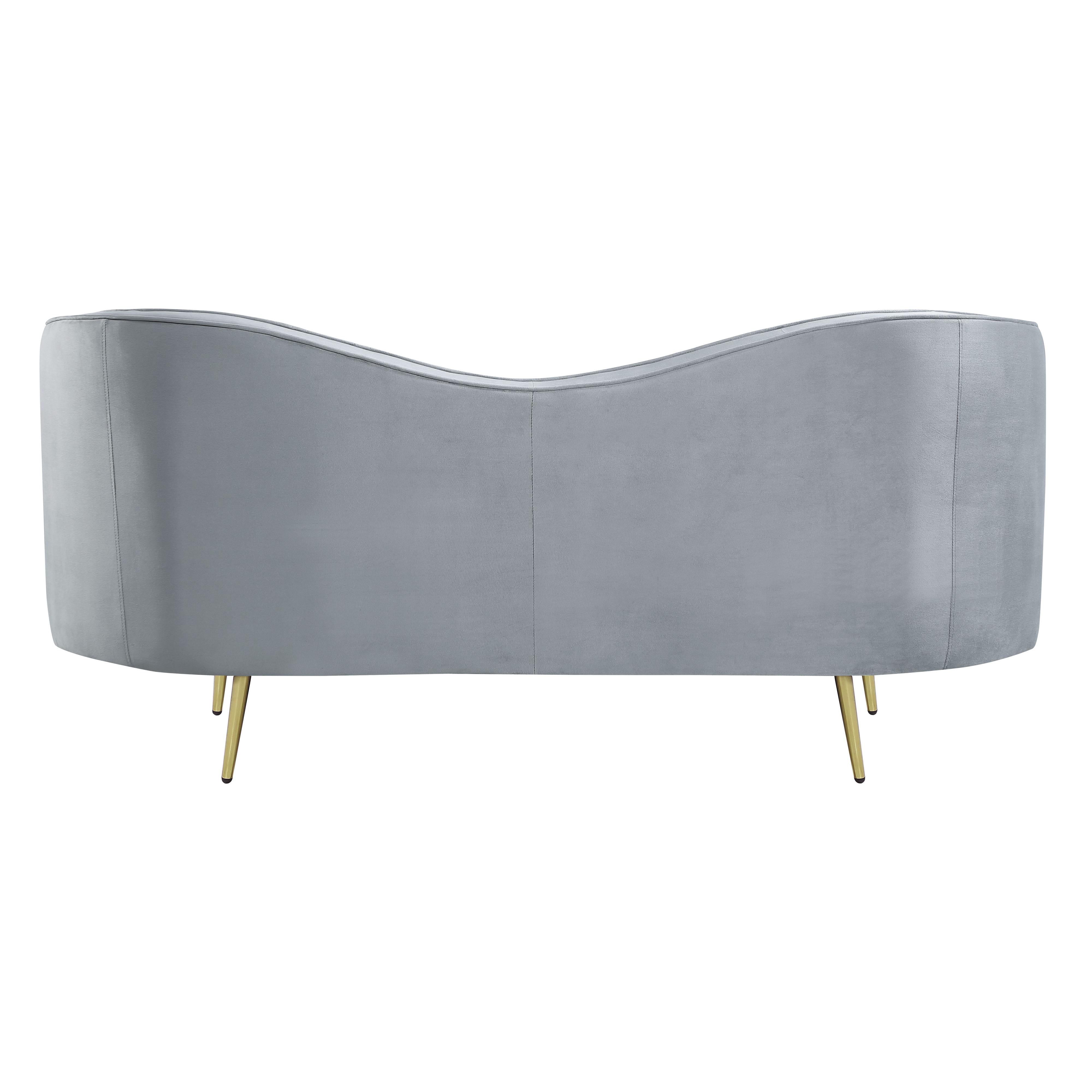  Coaster Furniture Sophia 506865 Upholstered Channel Tufted Loveseat - Grey IMAGE 4