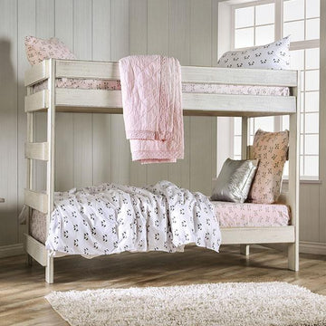  Furniture of America Arlette AM-BK100WH-BED-SLAT Twin/Twin Bunk Bed IMAGE 1