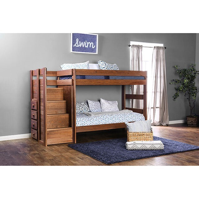  Furniture of America Ampelios AM-BK102-BED-SLAT Twin/Twin Bunk Bed IMAGE 1