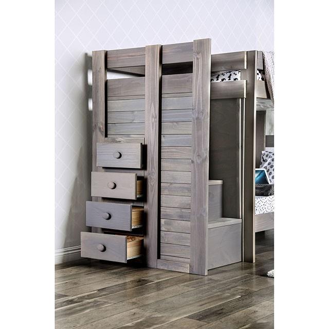  Furniture of America Ampelios AM-BK102GY-BED-SLAT Twin/Twin Bunk Bed IMAGE 3