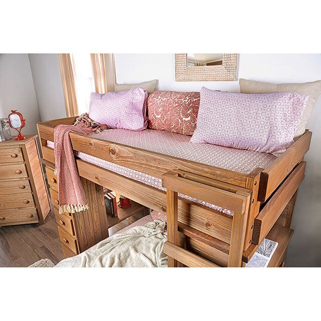  Furniture of America Beckford AM-BK600-BED-SLAT Twin/Twin Loft Bed IMAGE 2