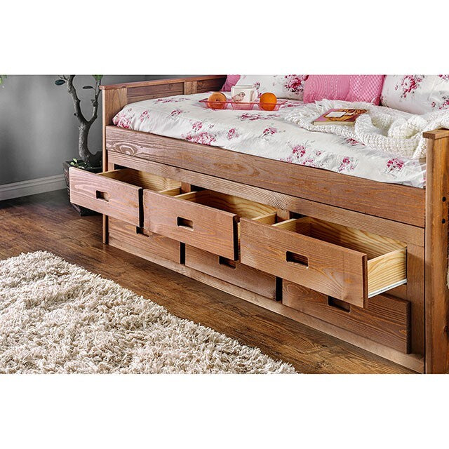  Furniture of America Lia AM-BK602-BED-SLAT Twin Captain Bed IMAGE 1