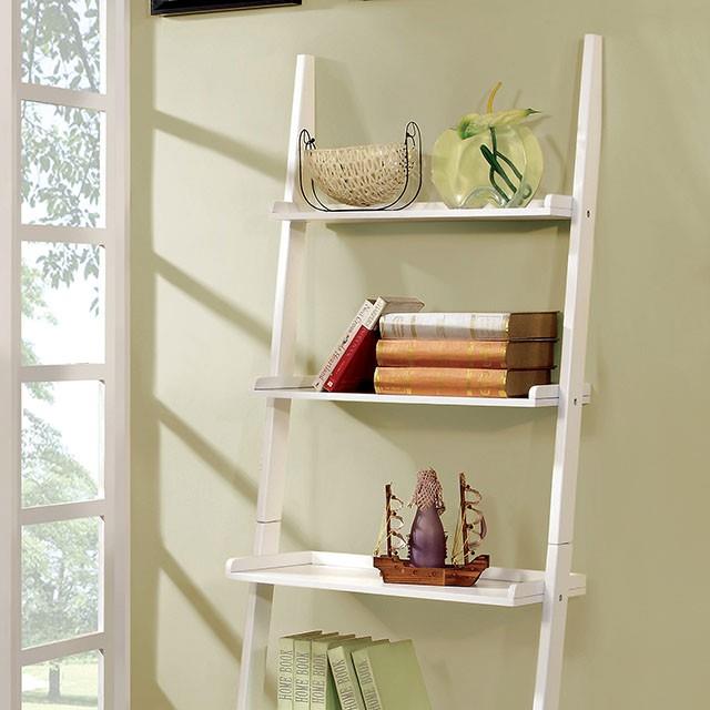  Furniture of America Sion CM-AC6213WH Ladder Shelf IMAGE 1