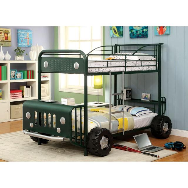  Furniture of America Explorer CM-BK1040GR-BED Twin/Twin Bunk Bed IMAGE 1