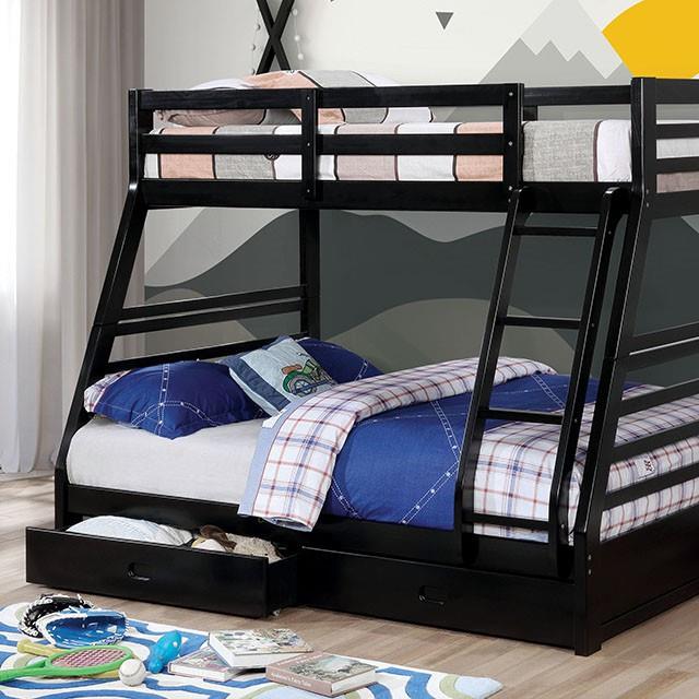  Furniture of America California CM-BK588BK-BED Twin/Full Bunk Bed IMAGE 1