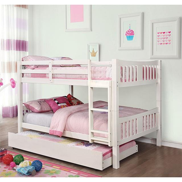  Furniture of America Cameron CM-BK929F-WH-BED-VN Full/Full Bunk Bed, White IMAGE 2