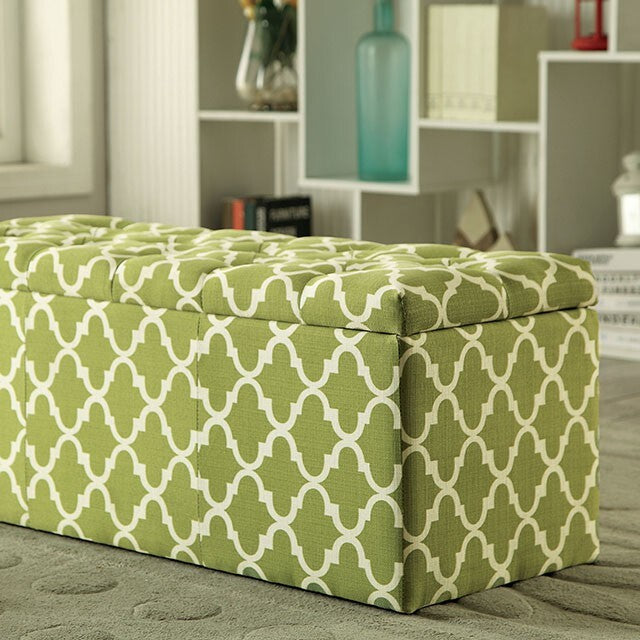  Furniture of America Zaira CM-BN6033GR Storage Ottoman IMAGE 1