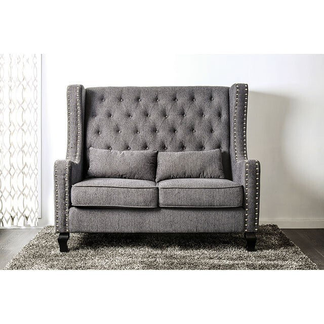  Furniture of America Alicante CM-BN6449GY-PK-VN Love Seat Bench, Gray IMAGE 1