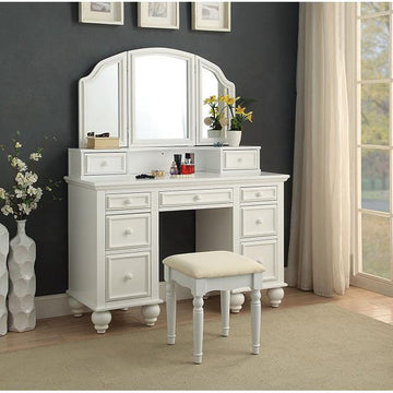  Furniture of America Athy CM-DK6848WH Vanity w/ Stool IMAGE 1