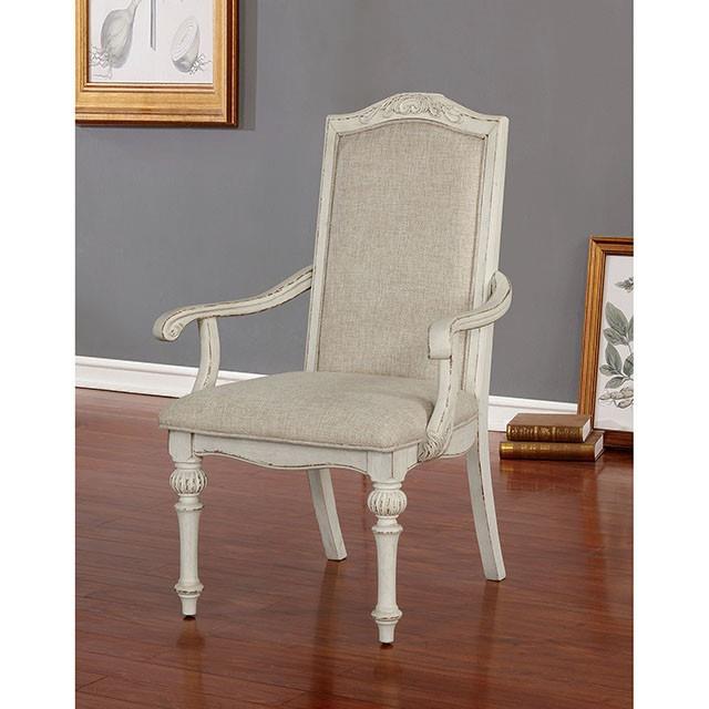  Furniture of America Arcadia CM3150WH-AC-2PK Arm Chair IMAGE 1