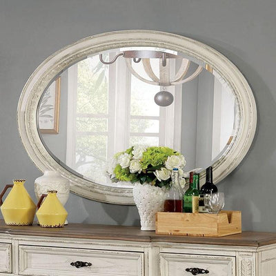  Furniture of America Arcadia CM3150WH-MO Oval Mirror IMAGE 1