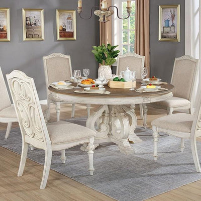  Furniture of America Arcadia CM3150WH-RT Round Table IMAGE 1