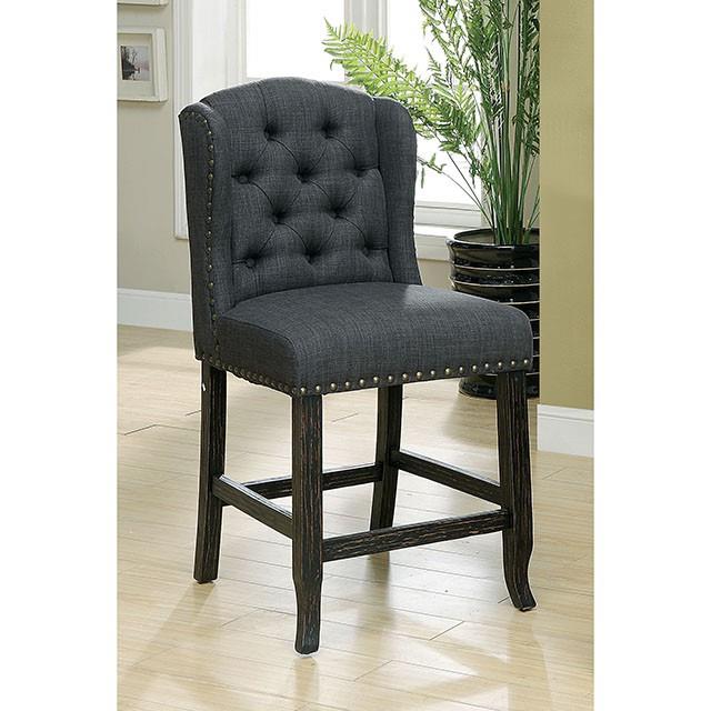  Furniture of America Sania CM3324BK-GY-PCW-2PK Counter Ht. Chair (2/Box) IMAGE 1