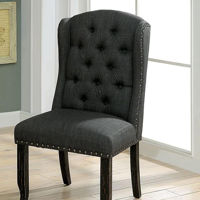  Furniture of America Sania CM3324BK-GY-SC-2PK Side Chair (2/Box) IMAGE 1
