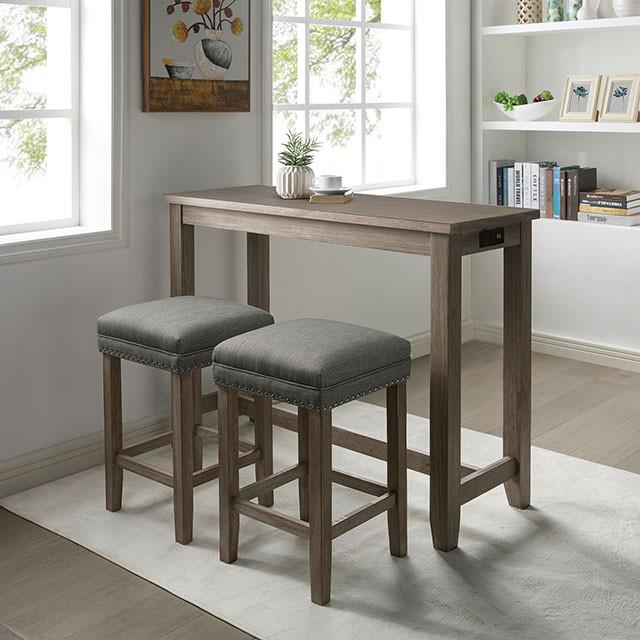 Furniture of America Caerleon CM3474GY-PT-3PK 3 Pc. Counter Ht. Dining Set IMAGE 1
