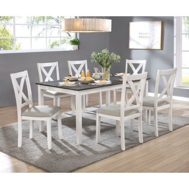  Furniture of America Anya 7 pc Dinette CM3476WH-T-7PK IMAGE 1