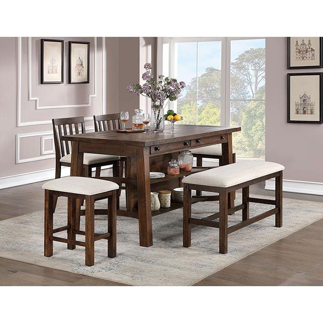  Furniture of America Fredonia CM3902PBN Counter Ht. Bench IMAGE 2