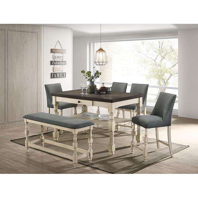  Furniture of America Plymouth CM3979PBN Counter Ht. Bench IMAGE 2