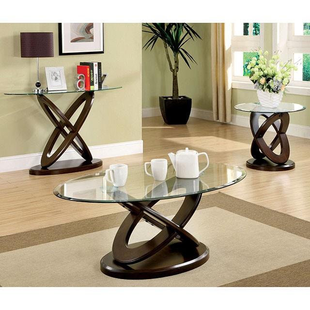  Furniture of America Atwood CM4401S Oval Sofa Table IMAGE 2