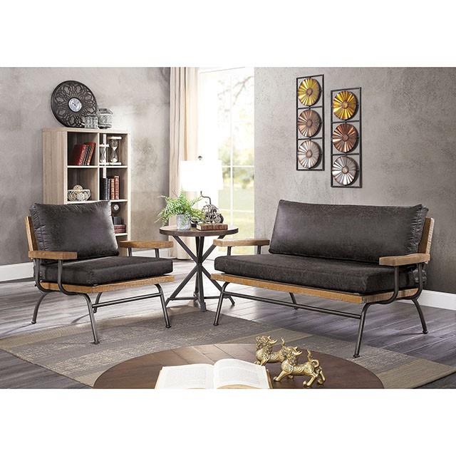  Furniture of America Santiago CM6077GY-LV Love Seat IMAGE 2