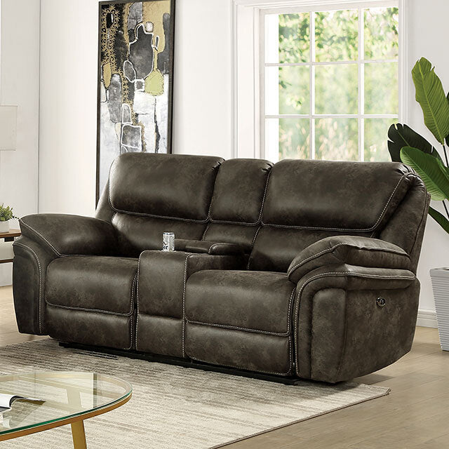  Furniture of America Tredegar CM6083-LV-PM Power Loveseat IMAGE 1