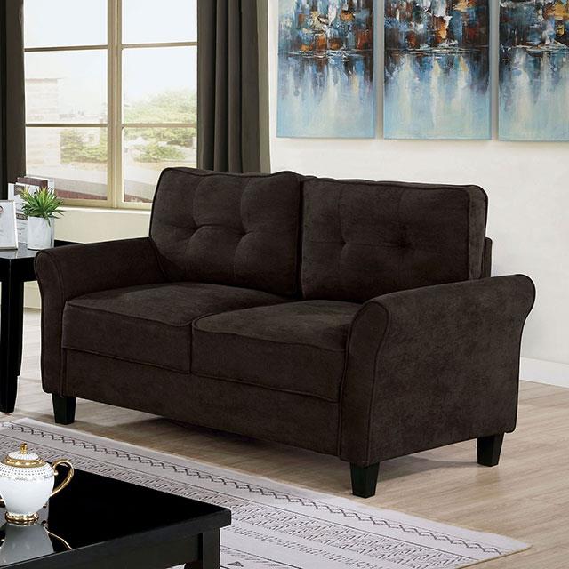  Furniture of America Alissa Stationary Fabric Loveseat CM6213BR-LV IMAGE 1