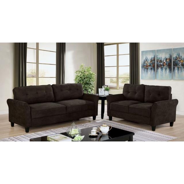 Furniture of America Alissa Stationary Fabric Loveseat CM6213BR-LV IMAGE 1
