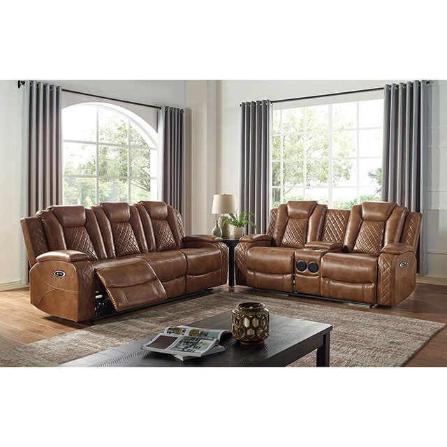  Furniture of America Alexia Power Reclining Leather Look Loveseat CM6346-LV IMAGE 1