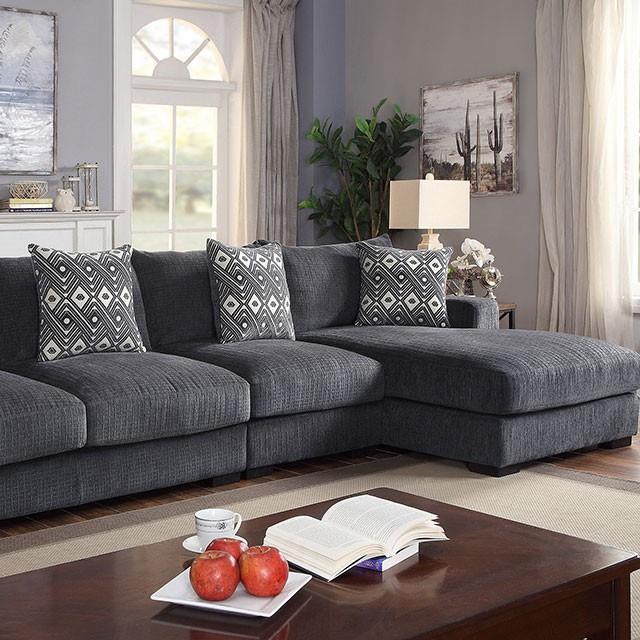  Furniture of America Kaylee CM6587-SECT-LL-R Large L-Sectional w/ Right Chaise IMAGE 1