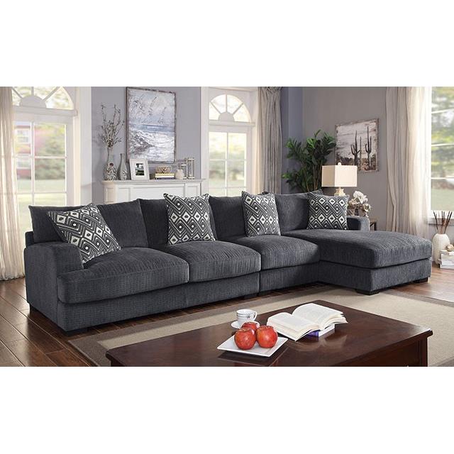  Furniture of America Kaylee CM6587-SECT-LL-R Large L-Sectional w/ Right Chaise IMAGE 1