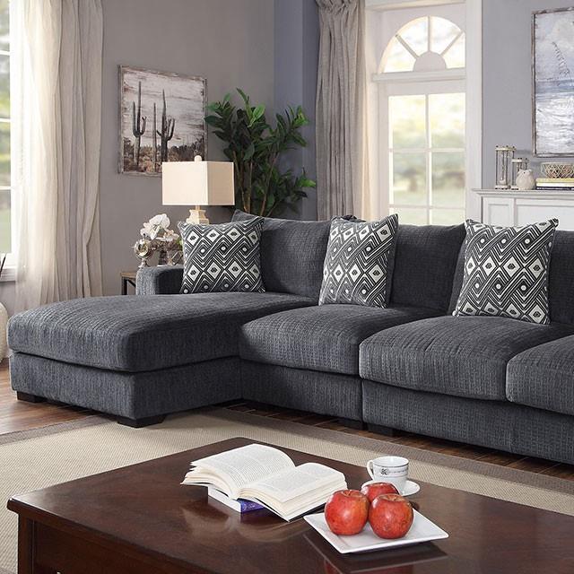 Furniture of America Kaylee CM6587-SECT-LL Large L-Sectional w/ Left Chaise IMAGE 1