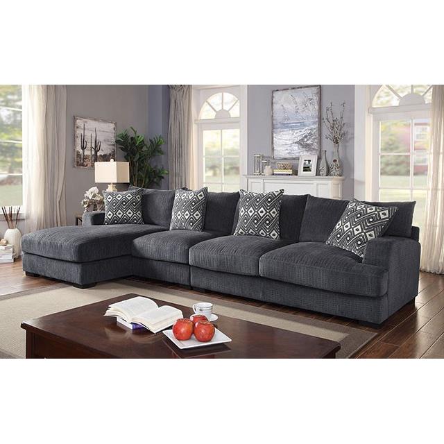  Furniture of America Kaylee CM6587-SECT-LL Large L-Sectional w/ Left Chaise IMAGE 2