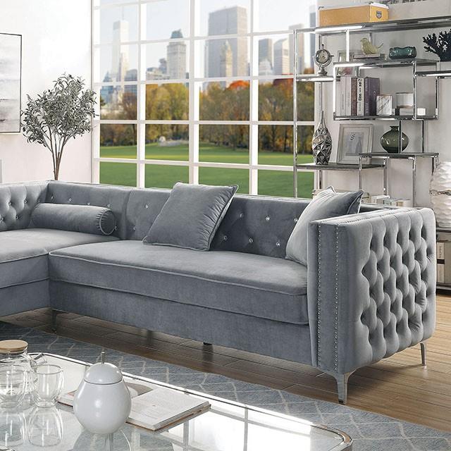  Furniture of America Amie CM6652GY-SECT Sectional IMAGE 1