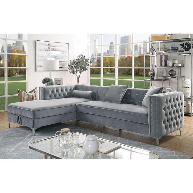  Furniture of America Amie CM6652GY-SECT Sectional IMAGE 1