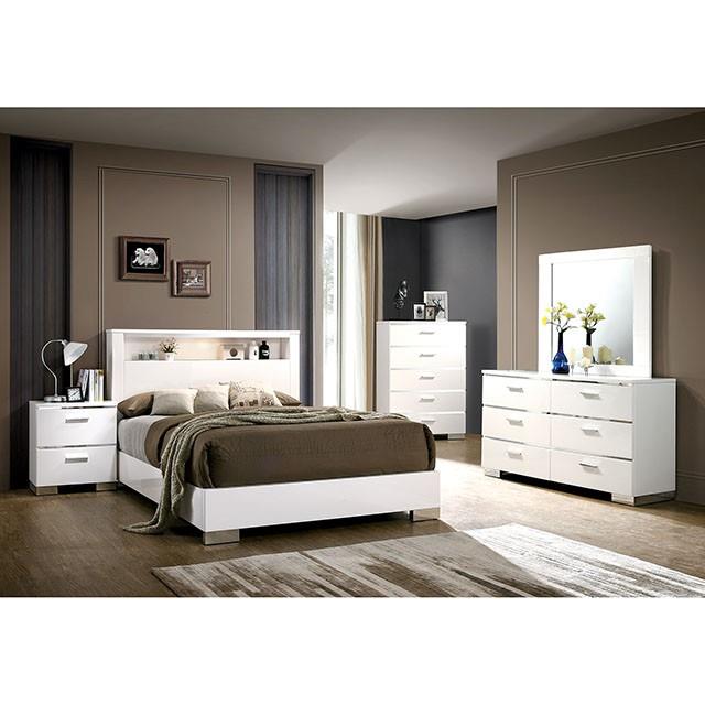  Size_California King  -- Furniture of America Carlie Bookcase Bed IMAGE 1