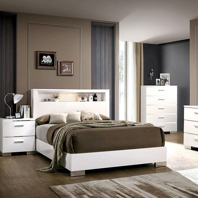  Size_Queen  -- Carlie CM7049WH-Q-BED Queen Bed IMAGE 2