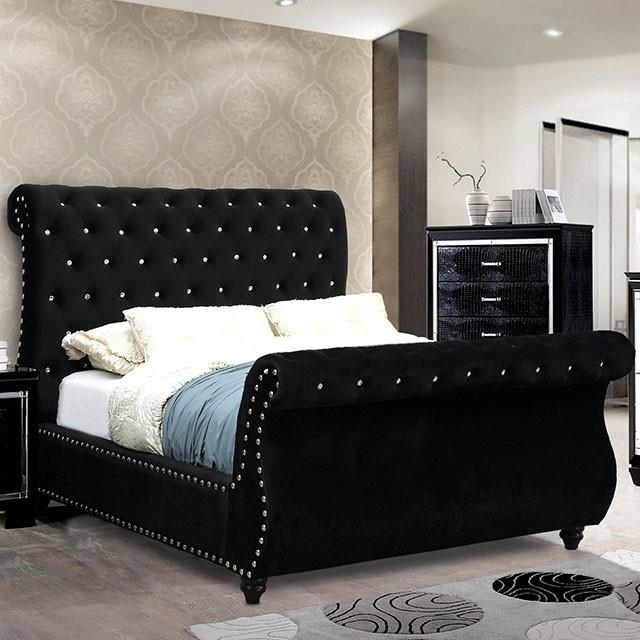  Color_Black  Size_California King  -- Noella Upholstered Platform Bed IMAGE 1