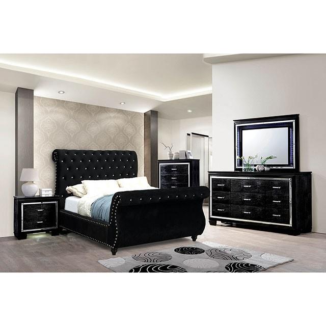  Color_Black  Size_California King  -- Noella Upholstered Platform Bed IMAGE 2