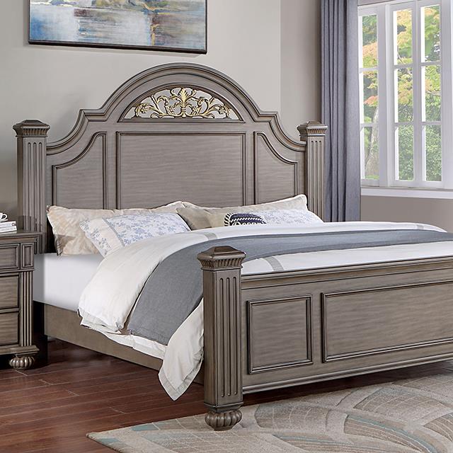  Color_Grey  Size_Queen  -- Syracuse CM7129GY-Q-BED Queen Bed IMAGE 1