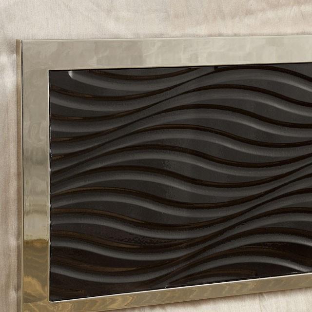  Color_Black/chrome  Size_California King  -- Furniture of America Calvin Panel Bed IMAGE 3
