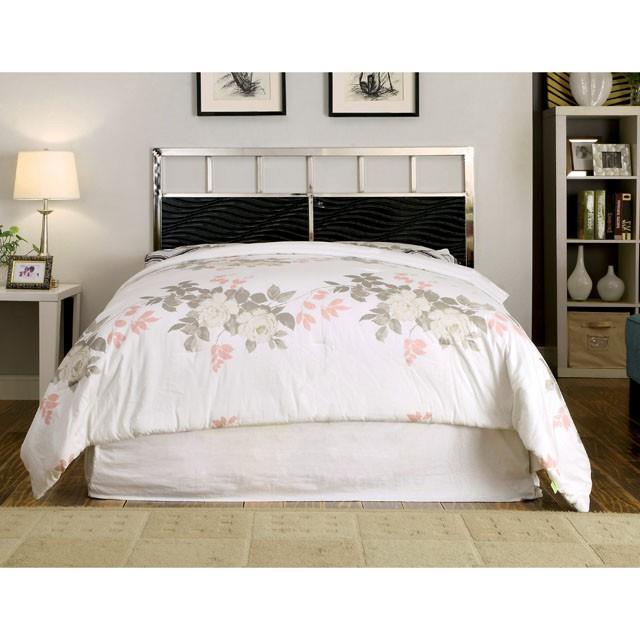  Color_Black/chrome  Size_Queen  -- Calvin CM7131BK-Q Queen Bed IMAGE 2