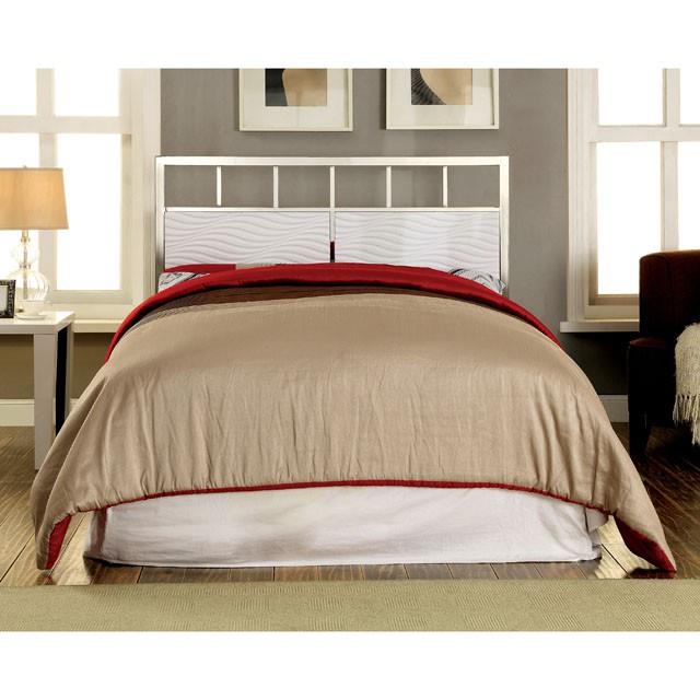 Color_White/chrome  Size_California King  -- Calvin CM7131WH-CK Cal.King Bed IMAGE 2