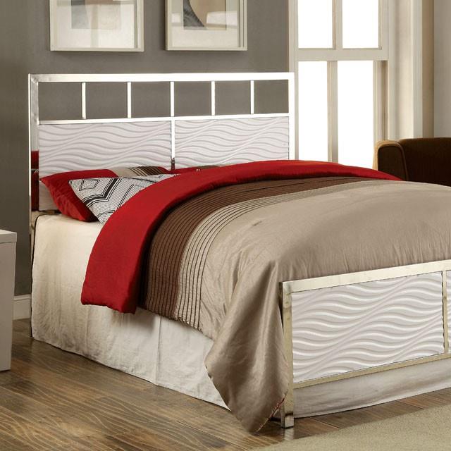  Color_White/chrome  Size_California King  -- Calvin CM7131WH-CK Cal.King Bed IMAGE 4