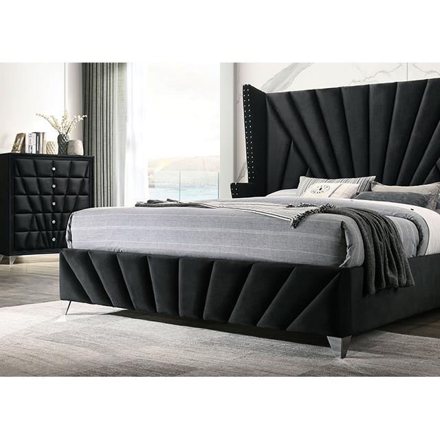  Color_Black  Size_King  -- Carissa CM7164BK-EK-BED E.King Bed IMAGE 4